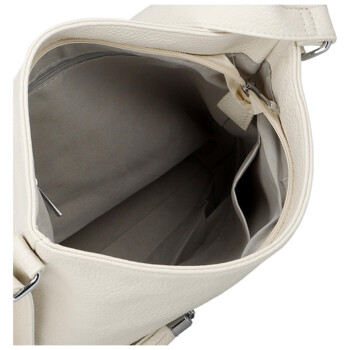 Trendy dámská koženková crossbody kabelka Vaka, béžová