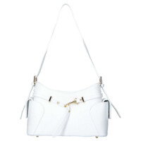 Dámská kožená kabelka přes rameno bílá - Delami Vera Pelle Slusch