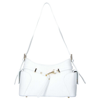 Dámská kožená kabelka přes rameno bílá - Delami Vera Pelle Slusch