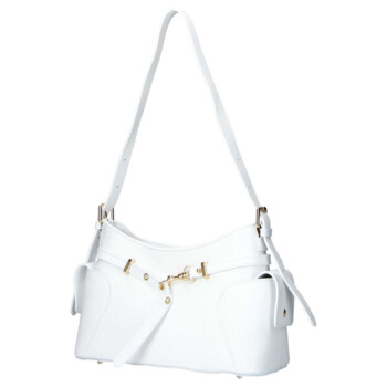 Dámská kožená kabelka přes rameno bílá - Delami Vera Pelle Slusch