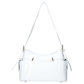 Dámská kožená kabelka přes rameno bílá - Delami Vera Pelle Slusch