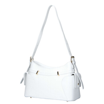 Dámská kožená kabelka přes rameno bílá - Delami Vera Pelle Slusch