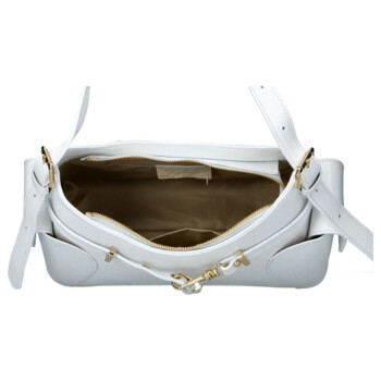 Dámská kožená kabelka přes rameno bílá - Delami Vera Pelle Slusch