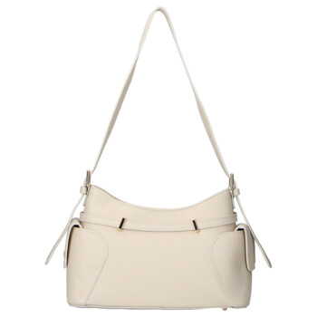 Dámská kožená kabelka přes rameno béžová - Delami Vera Pelle Slusch