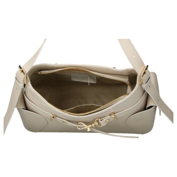 Dámská kožená kabelka přes rameno béžová - Delami Vera Pelle Slusch