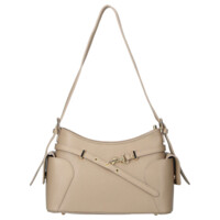 Dámská kožená kabelka přes rameno tmavě béžová - Delami Vera Pelle Slusch