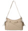 Dámská kožená kabelka přes rameno tmavě béžová - Delami Vera Pelle Slusch