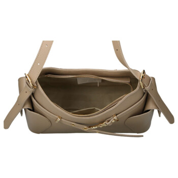 Dámská kožená kabelka přes rameno tmavě béžová - Delami Vera Pelle Slusch