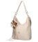 Dámská kožená kabelka přes rameno béžová - Laura Biaggi Floria