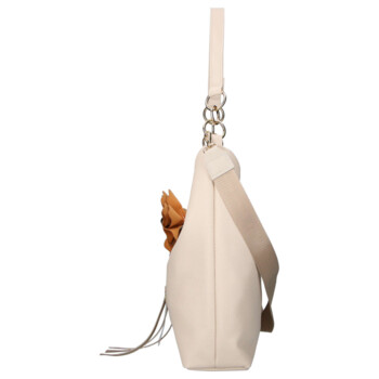 Dámská kožená kabelka přes rameno béžová - Laura Biaggi Floria