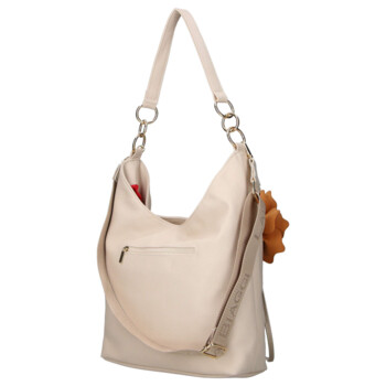 Dámská kožená kabelka přes rameno béžová - Laura Biaggi Floria