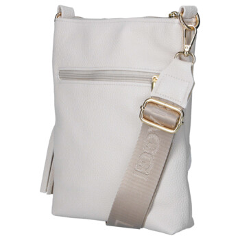 Dámská kožená crossbody kabelka béžová - Laura Biaggi Liora