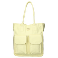 Dámská kožená shopper taška žlutá - Laura Biaggi Malia