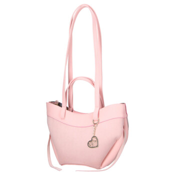Dámská koženková kabelka přes rameno růžová - Laura Biaggi Celina