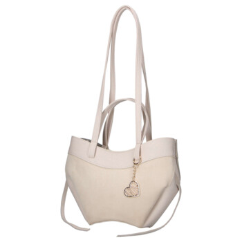 Dámská koženková kabelka přes rameno béžová - Laura Biaggi Celina