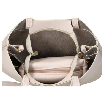 Dámská koženková kabelka přes rameno béžová - Laura Biaggi Celina