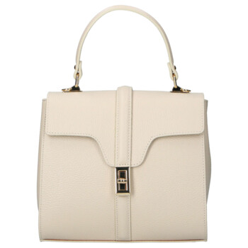 Dámská kožená kabelka do ruky béžová - Delami Vera Pelle Alessia