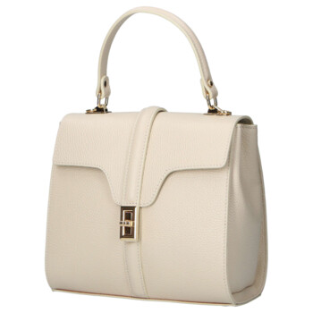 Dámská kožená kabelka do ruky béžová - Delami Vera Pelle Alessia