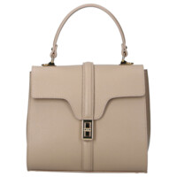 Dámská kožená kabelka do ruky tmavě béžová - Delami Vera Pelle Alessia