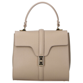 Dámská kožená kabelka do ruky tmavě béžová - Delami Vera Pelle Alessia