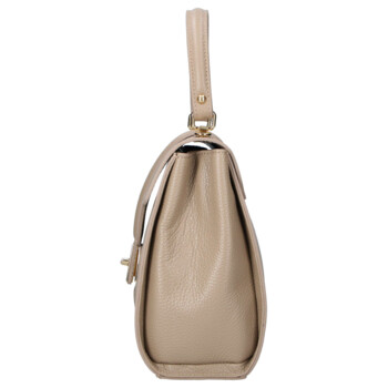 Dámská kožená kabelka do ruky tmavě béžová - Delami Vera Pelle Alessia