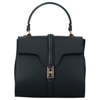 Dámská kožená kabelka do ruky černá - Delami Vera Pelle Alessia