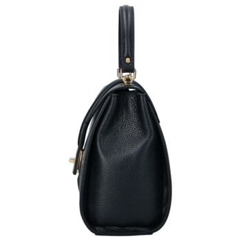 Dámská kožená kabelka do ruky černá - Delami Vera Pelle Alessia