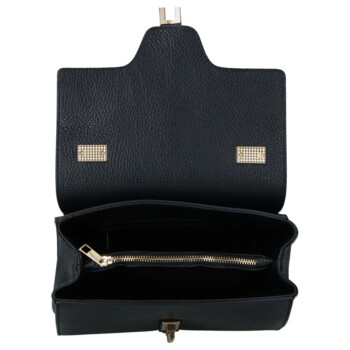 Dámská kožená kabelka do ruky černá - Delami Vera Pelle Alessia