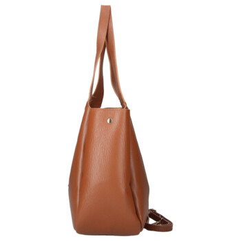 Dámská kožená kabelka přes rameno koňaková - Delami Vera Pelle Valentina