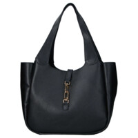 Dámská kožená kabelka přes rameno černá - Delami Vera Pelle Valentina