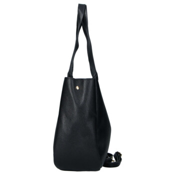 Dámská kožená kabelka přes rameno černá - Delami Vera Pelle Valentina