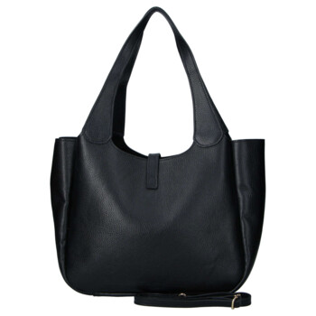 Dámská kožená kabelka přes rameno černá - Delami Vera Pelle Valentina