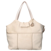 Dámská kožená kabelka přes rameno béžová - Laura Biaggi Sienna