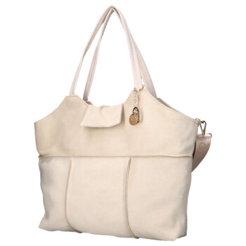 Dámská kožená kabelka přes rameno béžová - Laura Biaggi Sienna