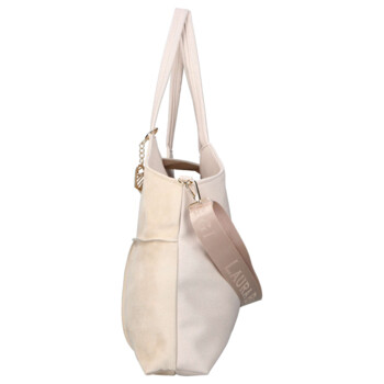 Dámská kožená kabelka přes rameno béžová - Laura Biaggi Sienna