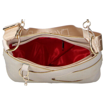 Dámská crossbody kabelka béžová - Laura Biaggi Lorena