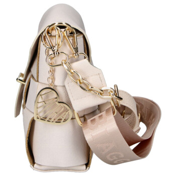 Dámská crossbody kabelka béžová - Laura Biaggi Saya