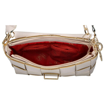 Dámská crossbody kabelka béžová - Laura Biaggi Saya