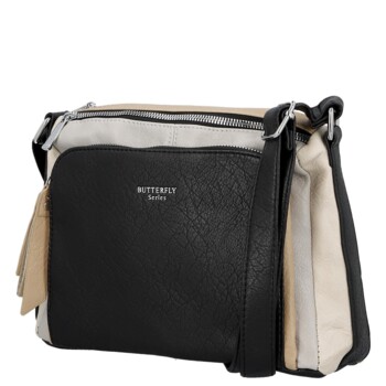 Dámská crossbody kabelka černá/béžová - Firenze Joelle