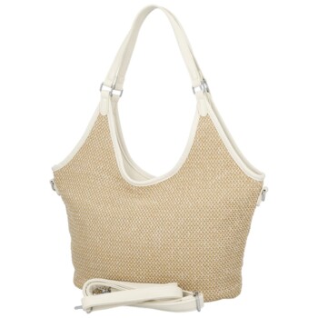 Dámská kabelka na rameno krémová - Paolo bags River