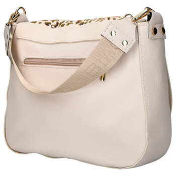 Dámská crossbody kabelka béžová - Laura Biaggi Mabel