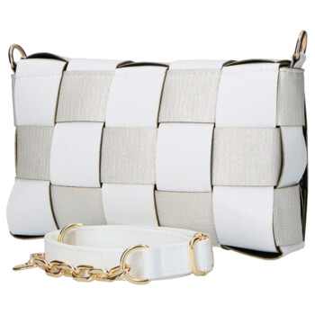 Dámská crossbody kabelka bílá - Laura Biaggi Fabie