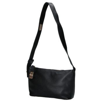 Dámská kožená kabelka přes rameno černá - Delami Vera Pelle Lygie