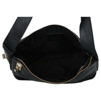 Dámská kožená kabelka přes rameno černá - Delami Vera Pelle Lygie