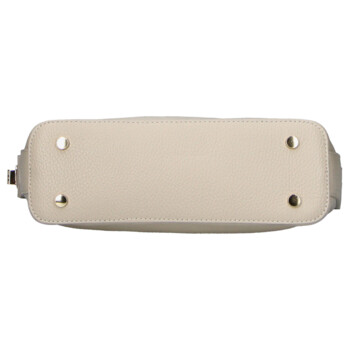 Dámská kožená kabelka přes rameno krémová - Delami Vera Pelle Lygie