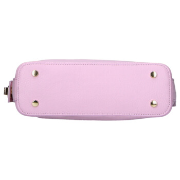 Dámská kožená kabelka přes rameno růžová - Delami Vera Pelle Lygie