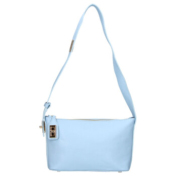 Dámská kožená kabelka přes rameno modrá - Delami Vera Pelle Lygie