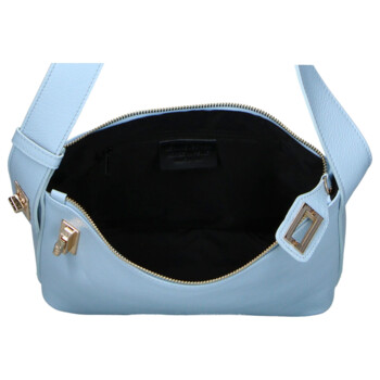 Dámská kožená kabelka přes rameno modrá - Delami Vera Pelle Lygie