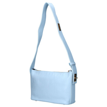 Dámská kožená kabelka přes rameno modrá - Delami Vera Pelle Lygie