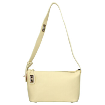 Dámská kožená kabelka přes rameno žlutá - Delami Vera Pelle Lygie